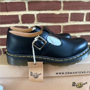 Dr. Martens Black Dress Shoes with Yellow Stitching